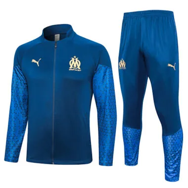 A686# 23-24 Marseille deep blue with blue arms soccer jacket tracksuit size S-2XL