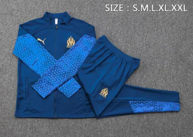 A686# 23-24 Marseille deep blue with blue arms soccer jacket tracksuit size S-2XL