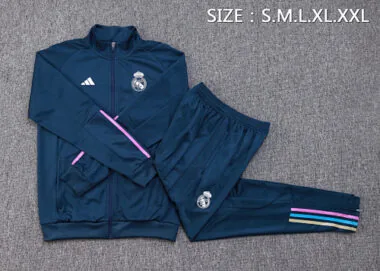 A682# 2023/24 Real Madrid navy blue soccer jacket tracksuit size