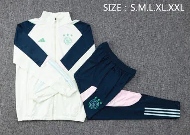 A677# 23-24 Ajax light green with navy blue jacket tracksuit size S-2XL