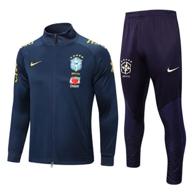 A619# 2022/23 Brazil navy blue full zipper jacket tracksuit size S~2XL