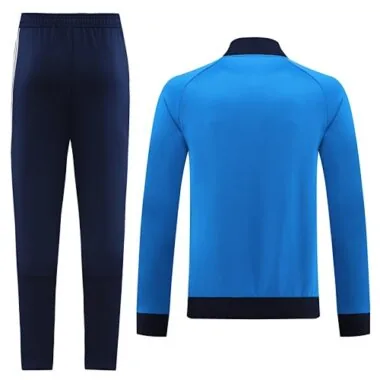 2022 Italy sky blue with navy blue stripe full zipper jacket tracksuit size S~2XL