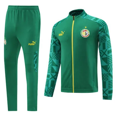 2022 Senegal green stripes full zipper jacket tracksuit size S~2XL