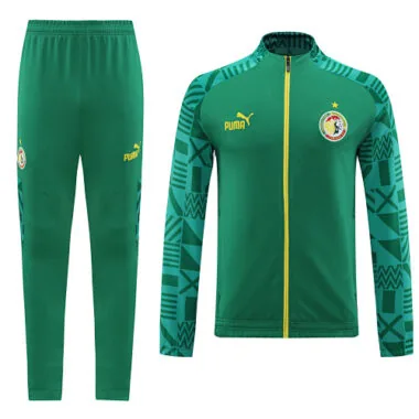 2022 Senegal green stripes full zipper jacket tracksuit size S~2XL