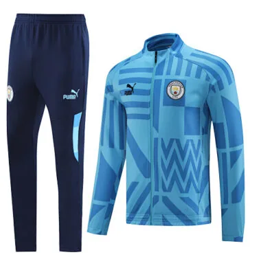 2022/23 Man City blue stripes full zipper jacket tracksuit size S~2XL
