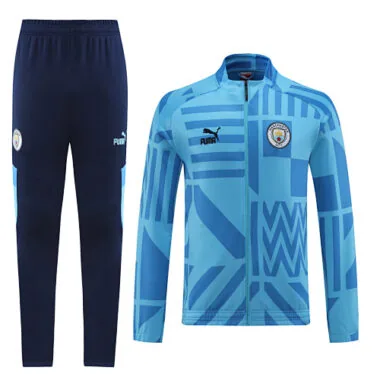 2022/23 Man City blue stripes full zipper jacket tracksuit size S~2XL
