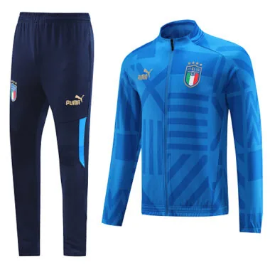 2022 Italy color blue stripes full zipper jacket tracksuit size S~2XL