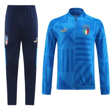 2022 Italy color blue stripes full zipper jacket tracksuit size S~2XL