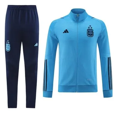3 stars 22-23 Argentina sky blue with navy blue stripe jacket tracksuit size S-2XL