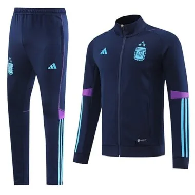 3 stars 22-23 Argentina navy blue full zipper jacket tracksuit size S~2XL
