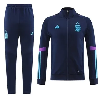 3 stars 22-23 Argentina navy blue full zipper jacket tracksuit size S~2XL