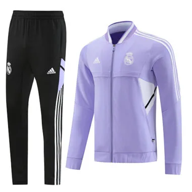 22-23 Real Madrid purple with white stripe collar full zipper jacket tracksuit size S~2XL