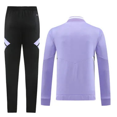 22-23 Real Madrid purple with white stripe collar full zipper jacket tracksuit size S~2XL