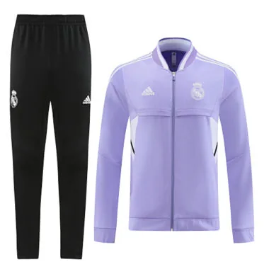 22-23 Real Madrid purple with white stripe collar full zipper jacket tracksuit size S~2XL