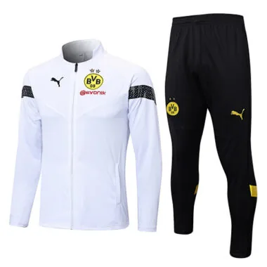 22-23 Dortmund white with black full zipper jacket tracksuit size S-2XL