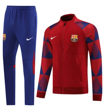22-23 Bar red with blue stripe full zipper jacket tracksuit size S~2XL