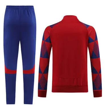 22-23 Bar red with blue stripe full zipper jacket tracksuit size S~2XL