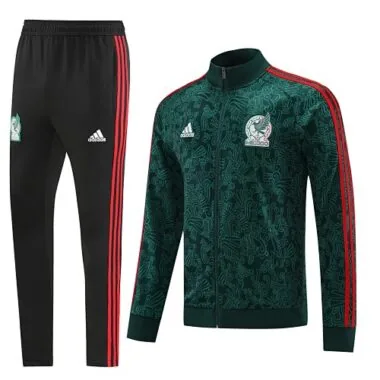 2022 Mexico dark green full zipper jacket tracksuit size S~2XL