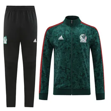 2022 Mexico dark green full zipper jacket tracksuit size S~2XL