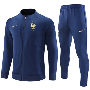 2022 France navy blue full zipper jacket tracksuit size S~2XL