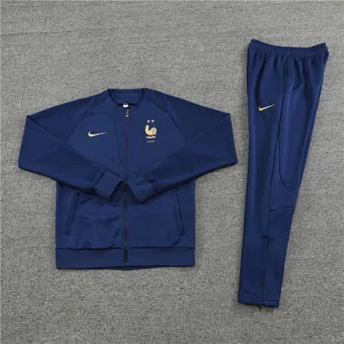 2022 France navy blue full zipper jacket tracksuit size S~2XL