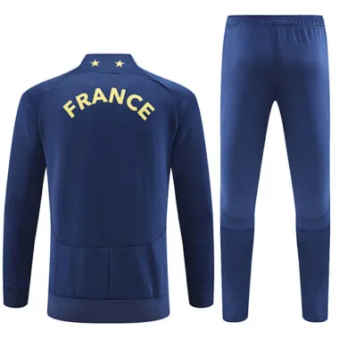 2022 France navy blue full zipper jacket tracksuit size S~2XL