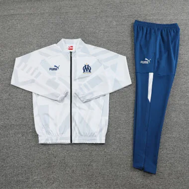 2022/23 Marseille white with gray full zipper jacket tracksuit size S~2XL