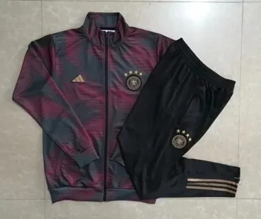 A614# 2022/23 Germany red with gray full zipper jacket tracksuit size S~2XL