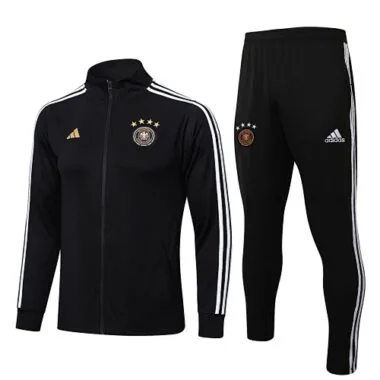A600# 2022/23 Germany black with white stripe full zipper jacket tracksuit size S~2XL