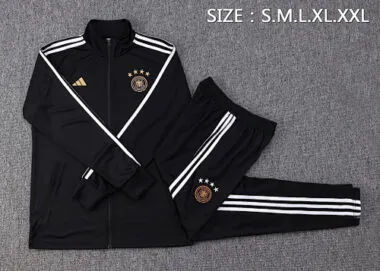 A600# 2022/23 Germany black with white stripe full zipper jacket tracksuit size S~2XL