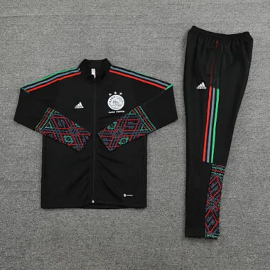 22-23 Ajax black with 3 colors stripes full zipper jacket tracksuit size S~2XL