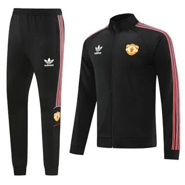 22-23 Manud black with red stripe full zipper jacket tracksuit size S~2XL