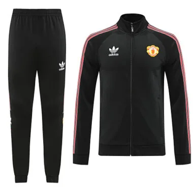 22-23 Manud black with red stripe full zipper jacket tracksuit size S~2XL