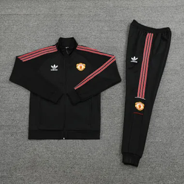 22-23 Manud black with red stripe full zipper jacket tracksuit size S~2XL