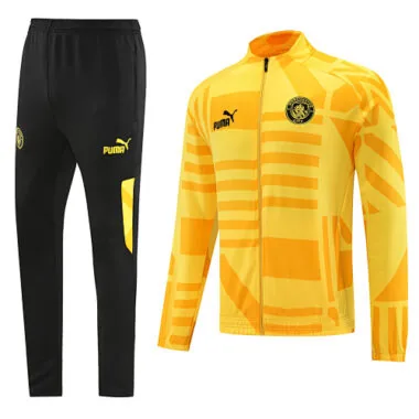 22-23 Man City yellow full zipper jacket tracksuit size S~2XL