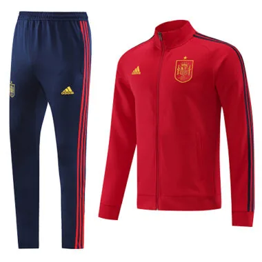 22-23 Spain red with navy blue stripe jacket tracksuit size S-2XL