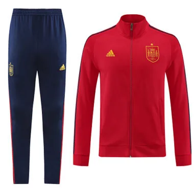 22-23 Spain red with navy blue stripe jacket tracksuit size S-2XL