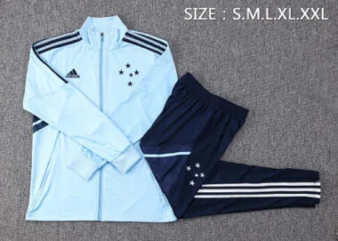 A595# 2022/23 Cruzeiro light blue with navy blue stripe jacket tracksuit size