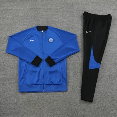 2022/23 Inter color blue with black stripe full zipper jacket tracksuit