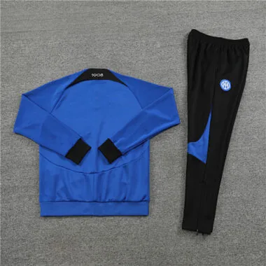 2022/23 Inter color blue with black stripe full zipper jacket tracksuit