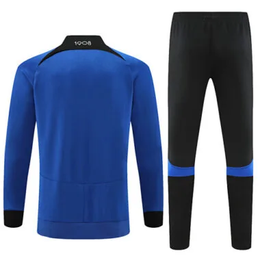 2022/23 Inter color blue with black stripe full zipper jacket tracksuit