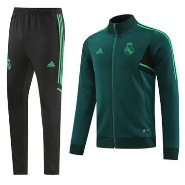 22-23 Real Madrid green with black full zipper jacket tracksuit size S~2XL