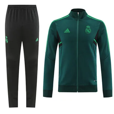 2022/23 Real Madrid green with black full zipper jacket tracksuit size S~2XL