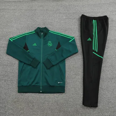 2022/23 Real Madrid green with black full zipper jacket tracksuit size S~2XL