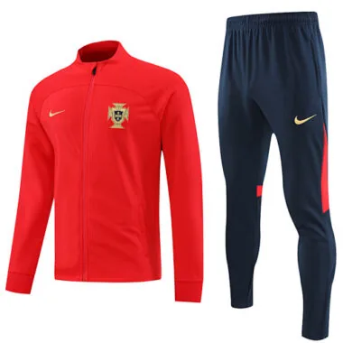 2022 Portugal red full zipper jacket tracksuit size S~2XL