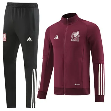 22-23 Mexico dark red full zipper jacket tracksuit size S~2XL