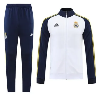 2022/23 Real Madrid white with navy blue full zipper jacket tracksuit size S~2XL