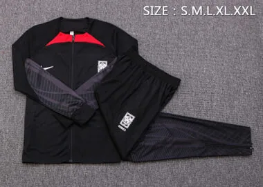 A542# 22-23 South Korea black with red jacket tracksuit size S-2XL