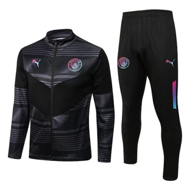 A541# 22-23 Man City gray with black jacket tracksuit size S-2XL