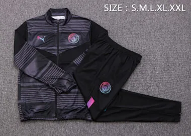 A541# 22-23 Man City gray with black jacket tracksuit size S-2XL